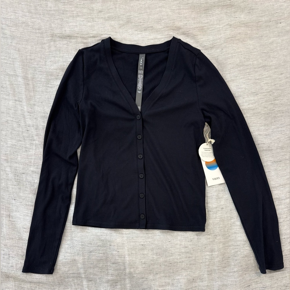 Vuori Women's Black Button-Up Cardigan